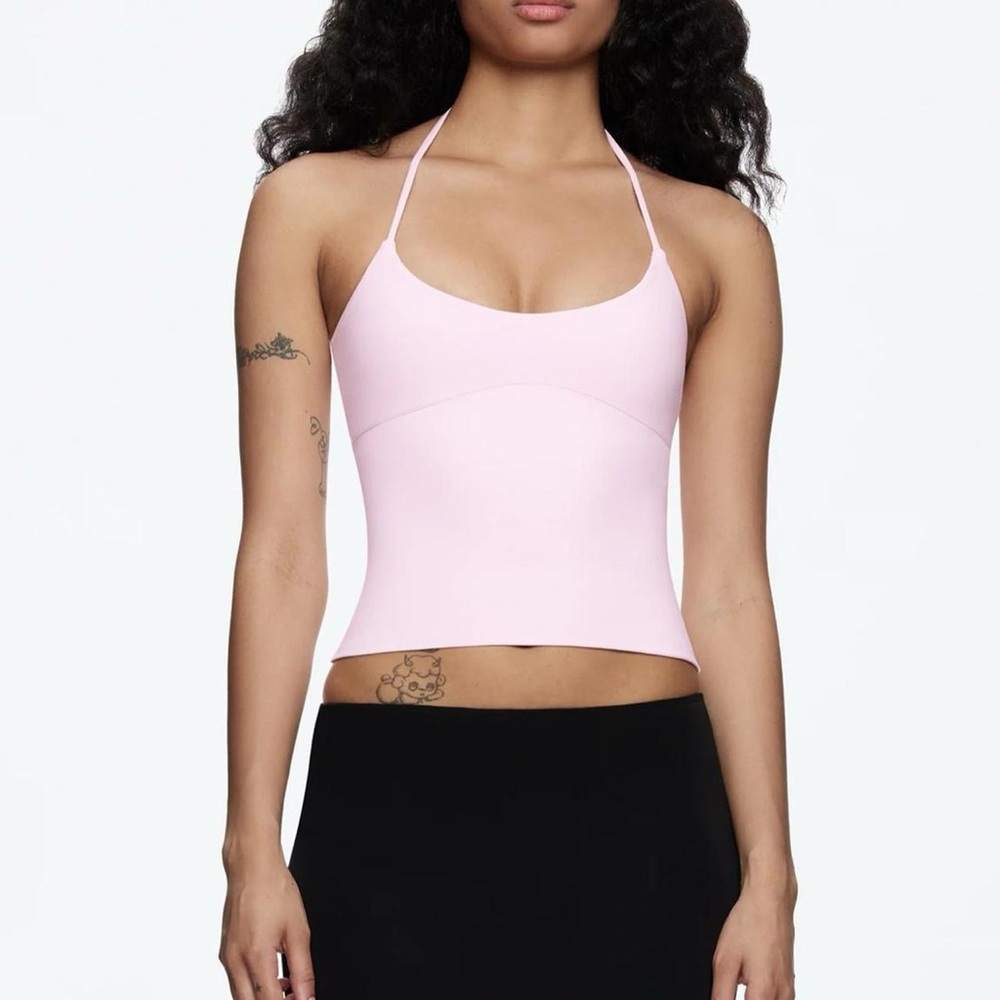 NEW Tank Air Spill Halter Top in Milkshake Baby Pink Size Extra Small
